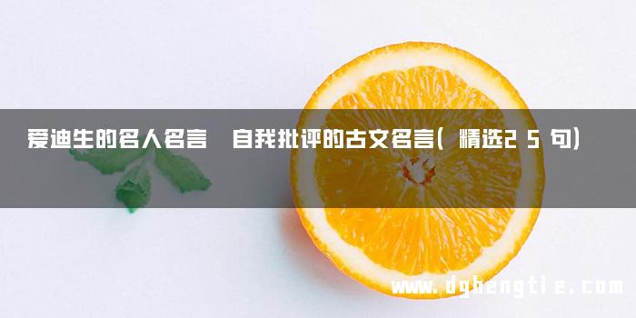 爱迪生的名人名言 自我批评的古文名言（精选25句）